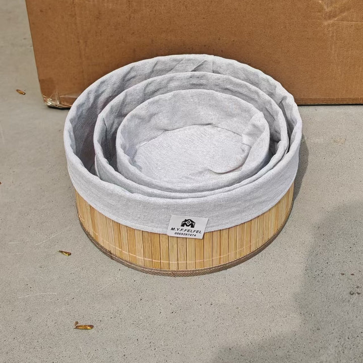 Storage baskets with decorative fabric insert Kalsten