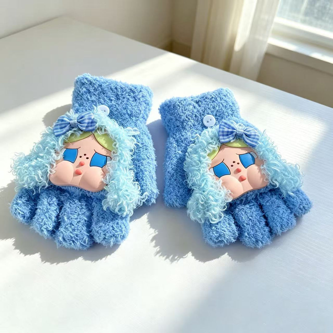 Cute Plush Character Fingerless Gloves Kalsten