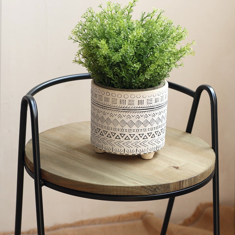 More modern stool with wooden seat Kalsten
