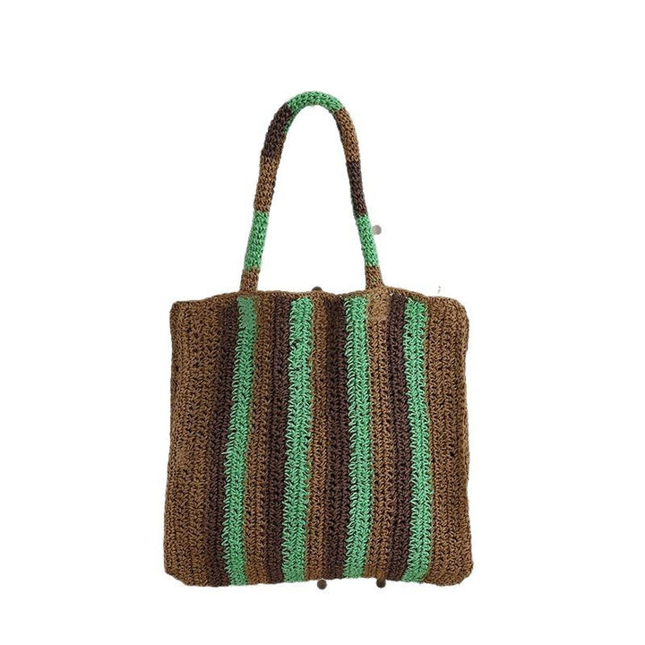Braided tote bag with modern stripe pattern Kalsten