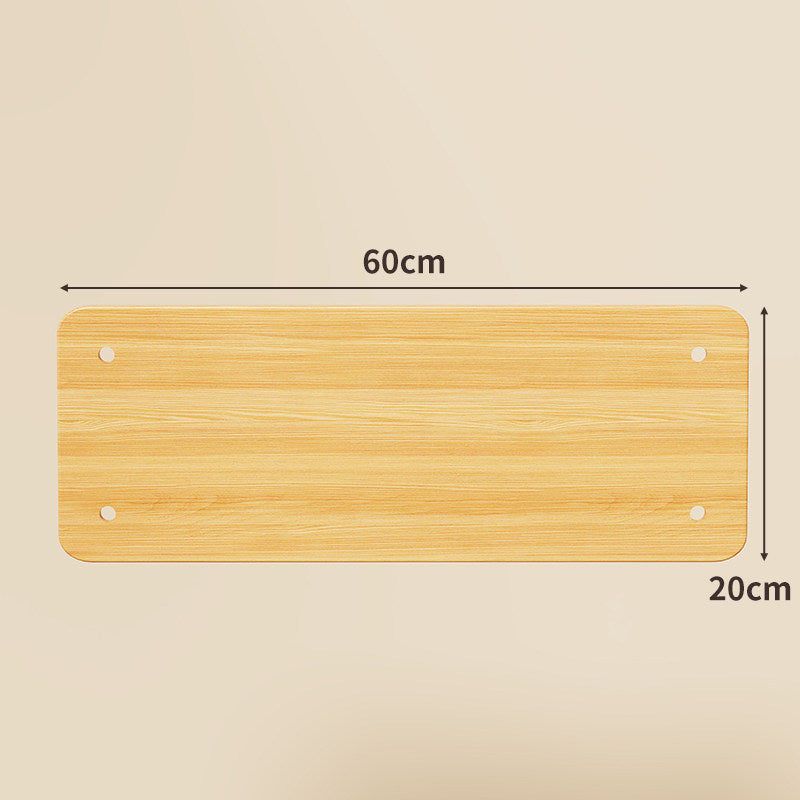 Compact Square Bamboo Shelf Panel with Rounded Corners and Pre-Drilled Mounting Holes