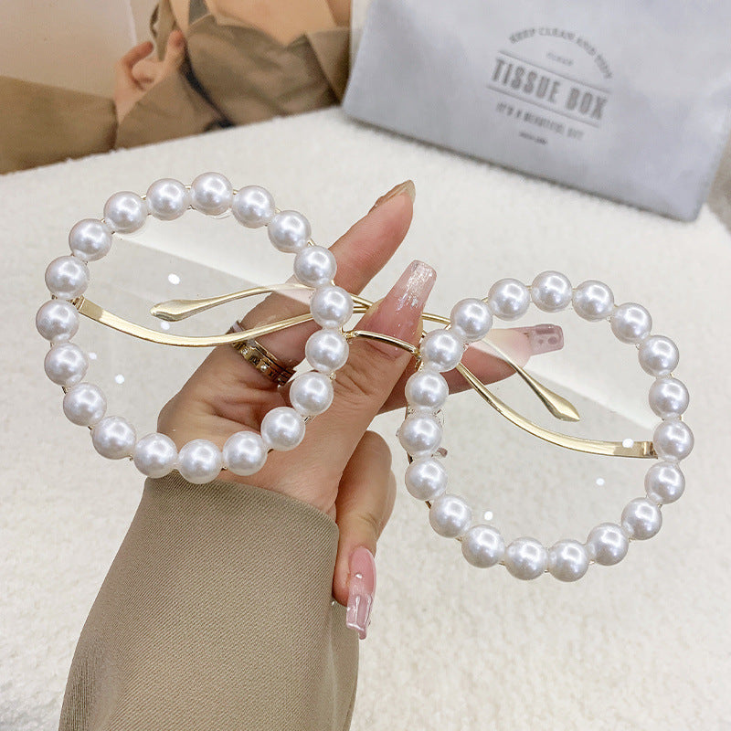 Women elegant oversized sunglasses with stylish transparent frame Kalsten