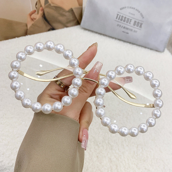 Women elegant oversized sunglasses with stylish transparent frame Kalsten
