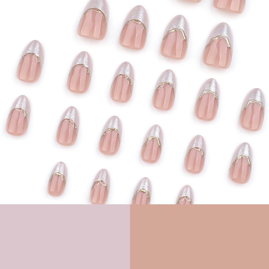 Artful Stiletto Nails with Golden Accents Kalsten