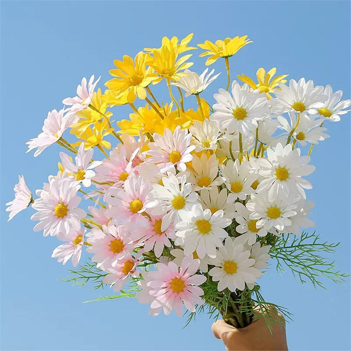 Lifelike Blue Daisy Bouquet