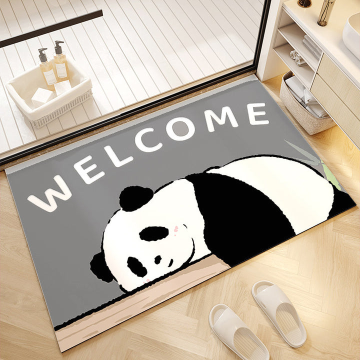 Cute Panda Print Bath Mat Kalsten