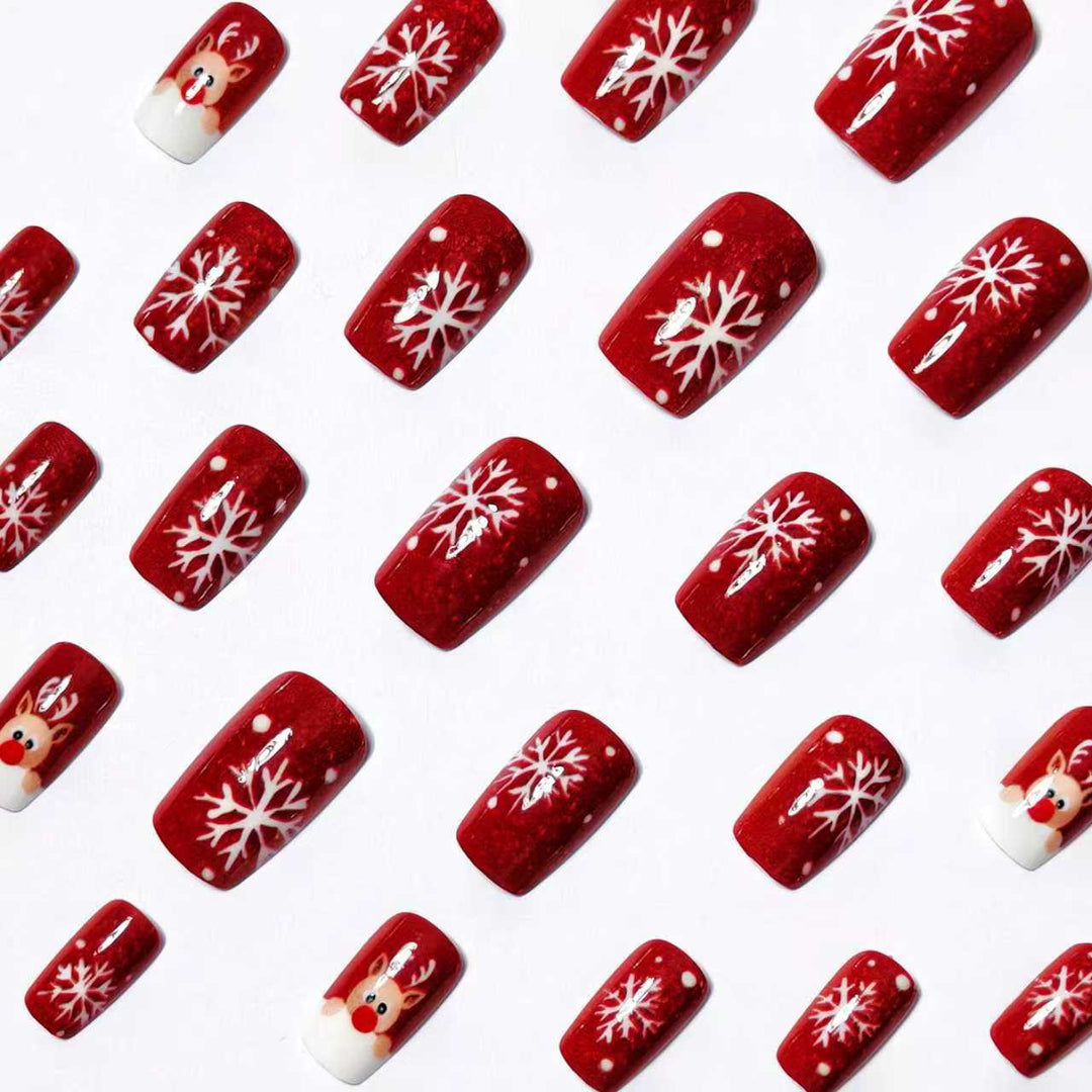 Artificial nails with festive reindeer design Kalsten