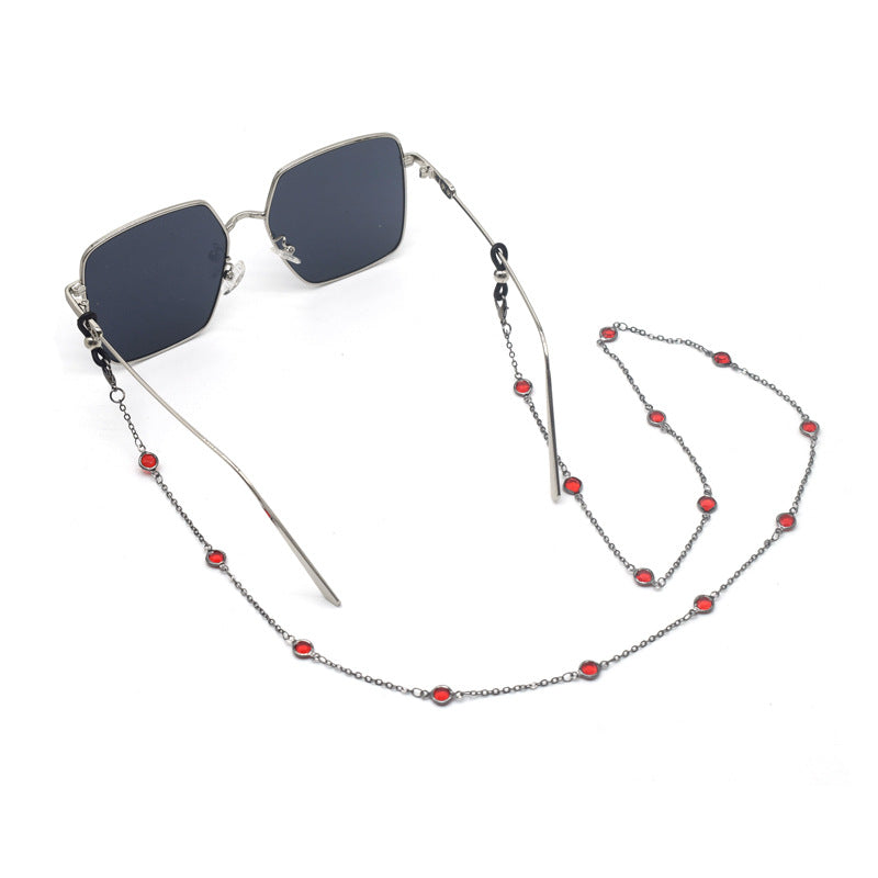 Stylish Square Sunglasses with Decorative Chain Kalsten