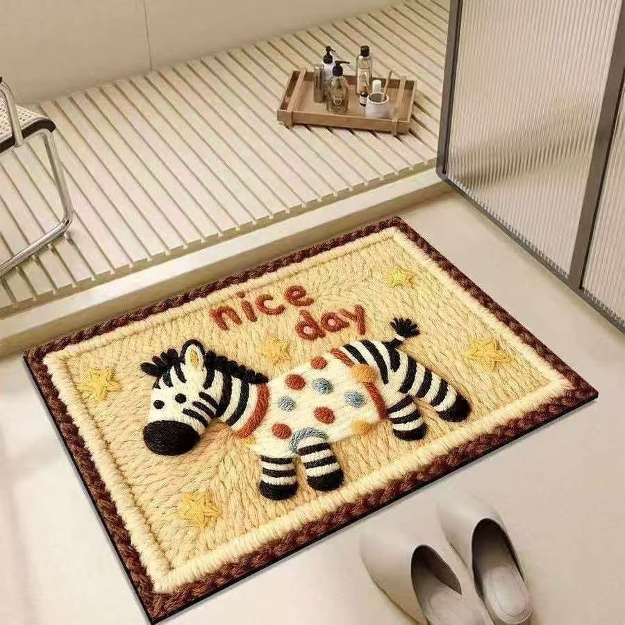 Cute Zebra-Themed Decorative Floor Mat Kalsten