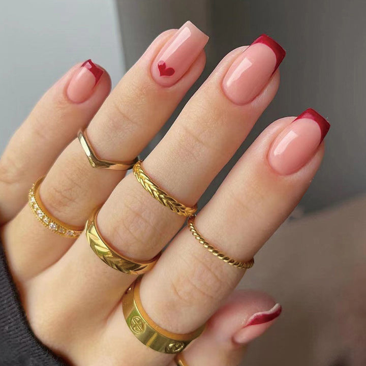 Artistic Heart Design Press-On Nail Set Kalsten
