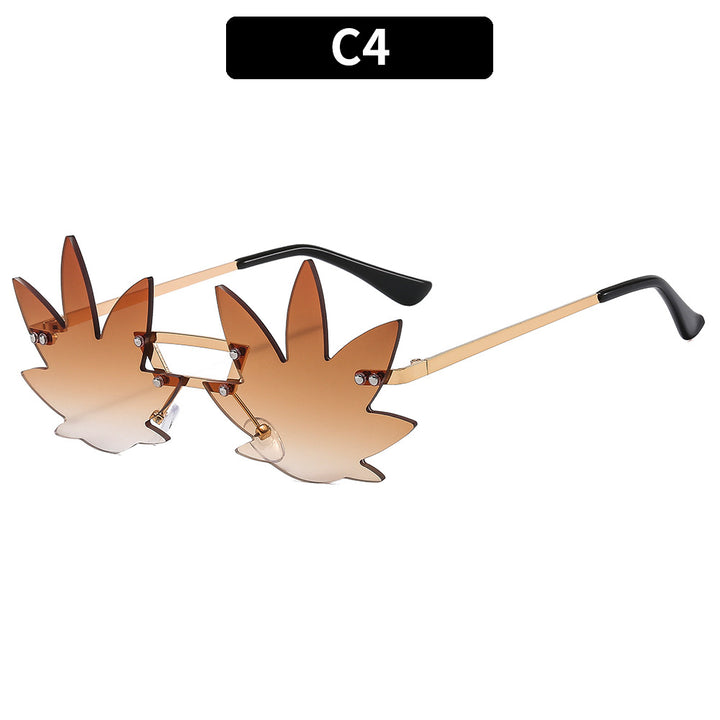 Artistic Leaf-Shaped Sunglasses