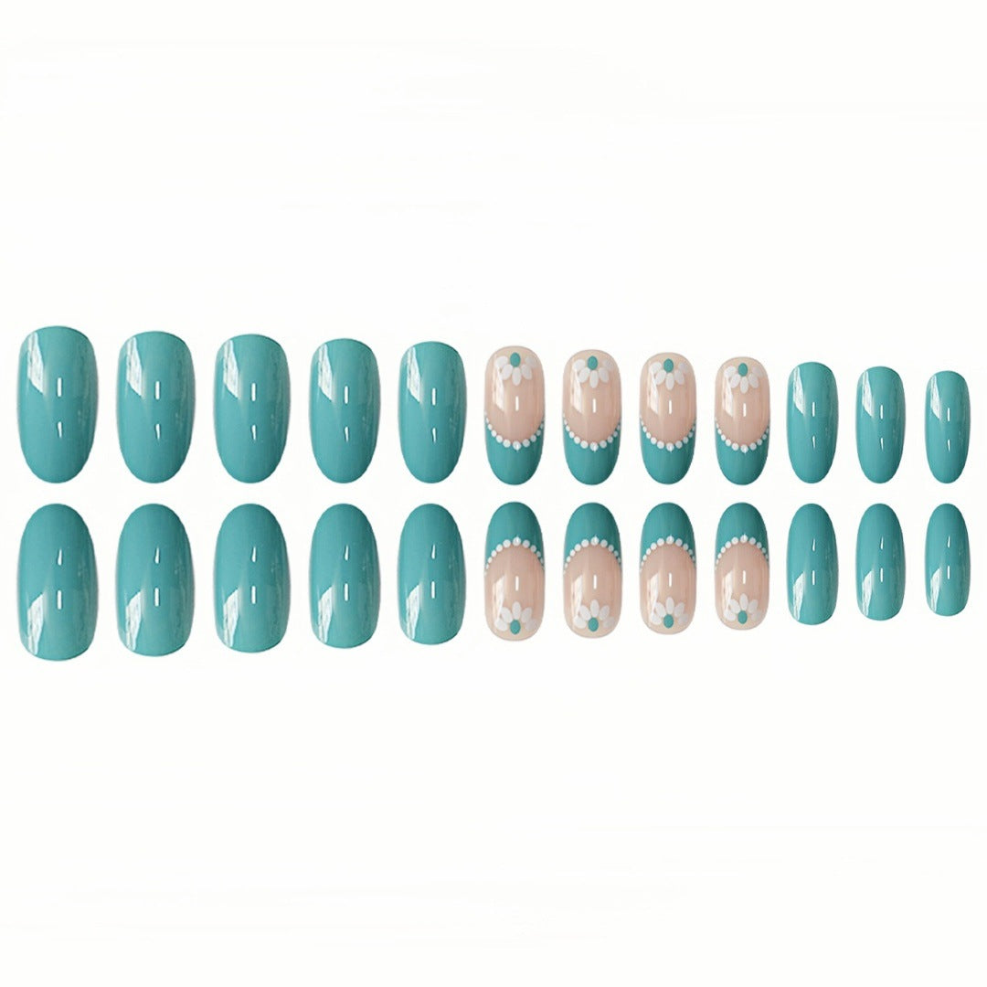 Decorative Floral Gel Press-On Nails Kalsten