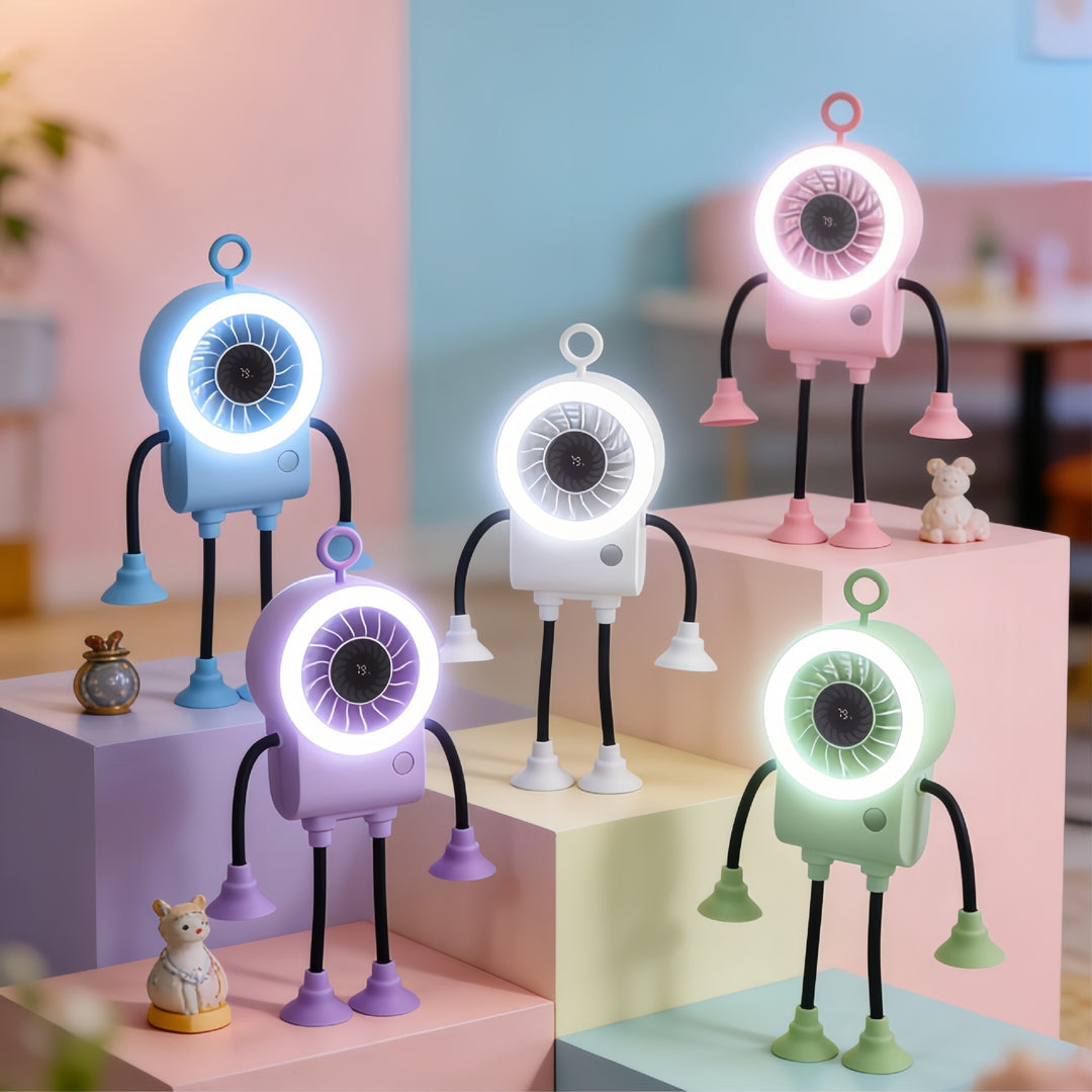 Ladies Creative Table Fan with LED Lighting and Flexible Mounting Kalsten