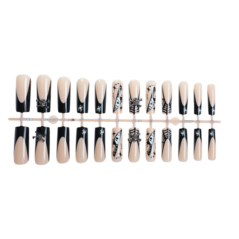Artistic Press-On Nail Set with Unique Gothic Designs kalsten