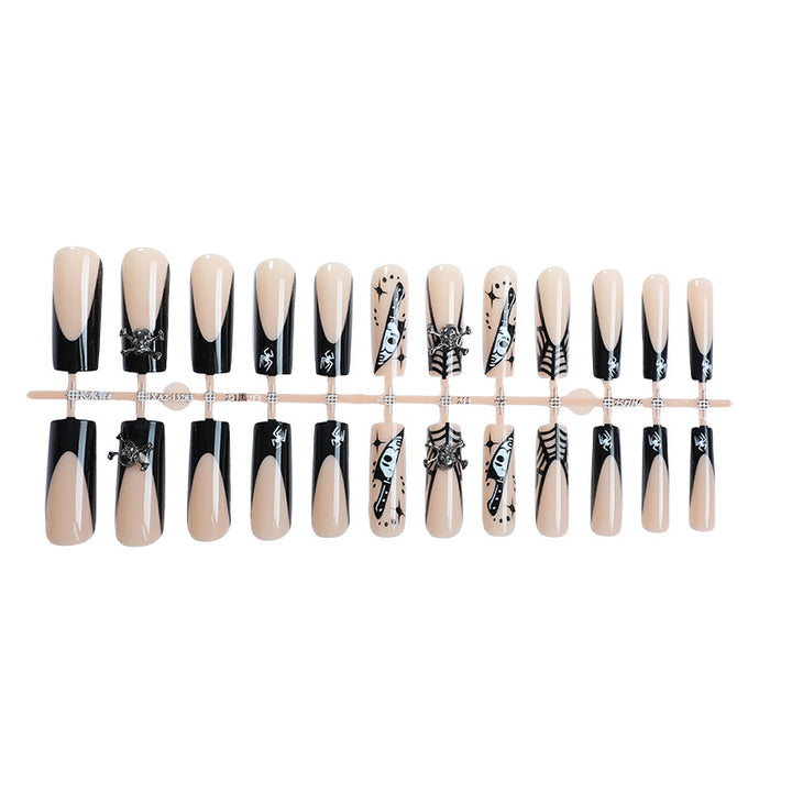 Artistic Press-On Nail Set with Unique Gothic Designs kalsten