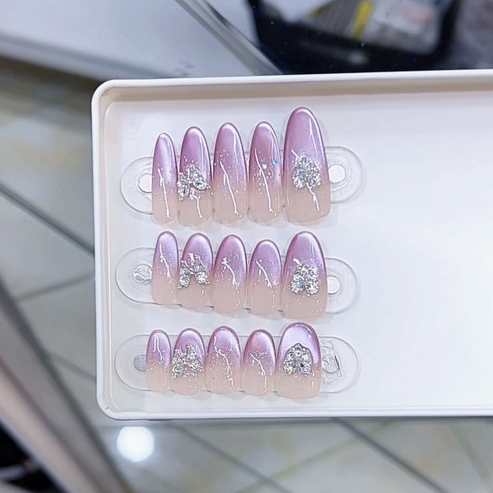 Ombre Glitter Press-On Nail Set Kalsten