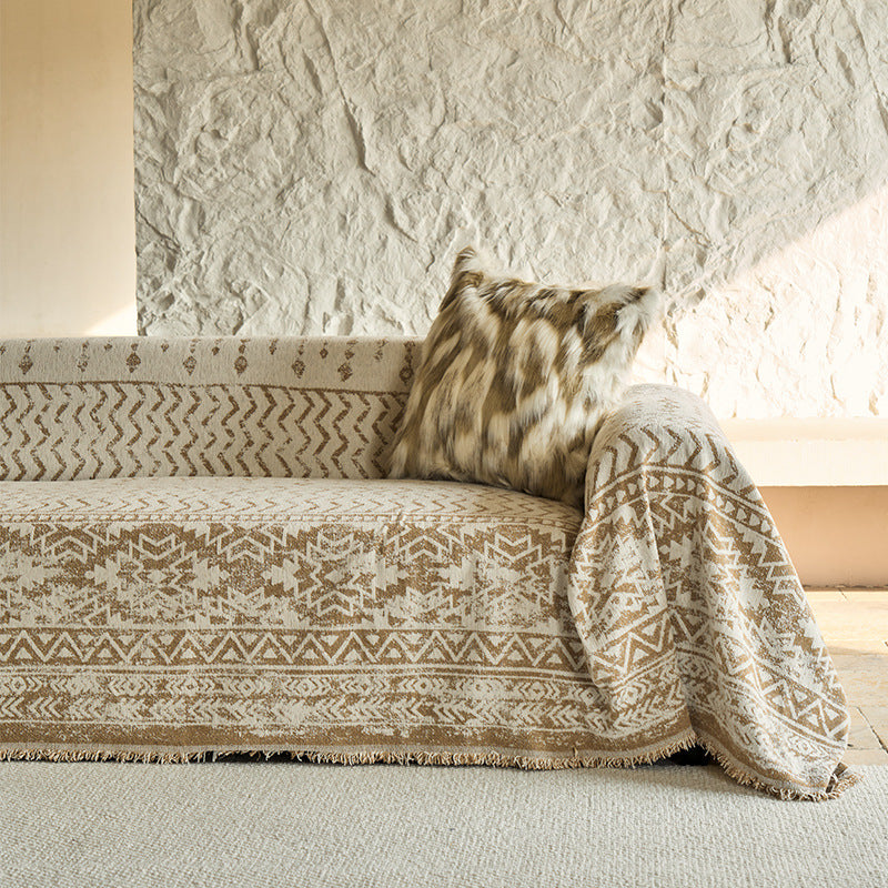 Decorative Geometric Tassel Sofa Throw Cover