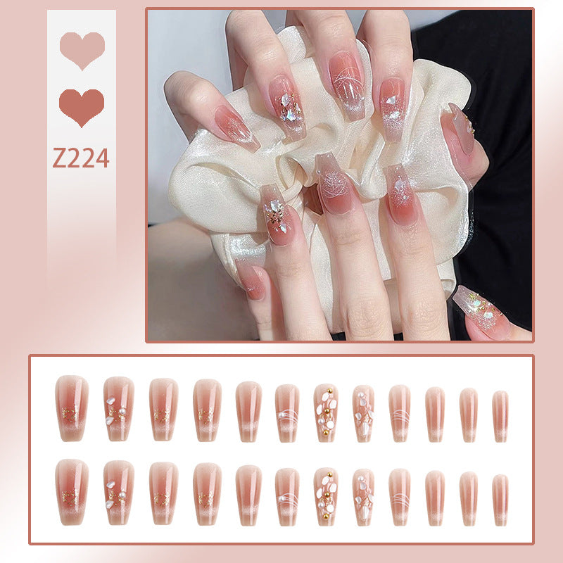 Elegant Rhinestone-Embellished Press-On Nails