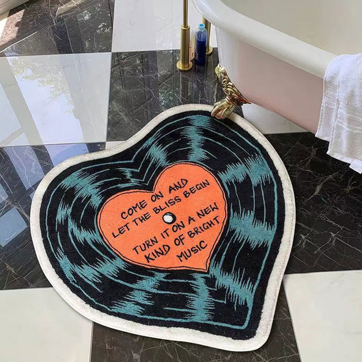 Heart-Shaped Bath Mat