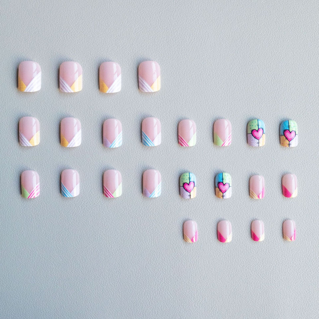 Artistic Heart Sketch Nail Art Set