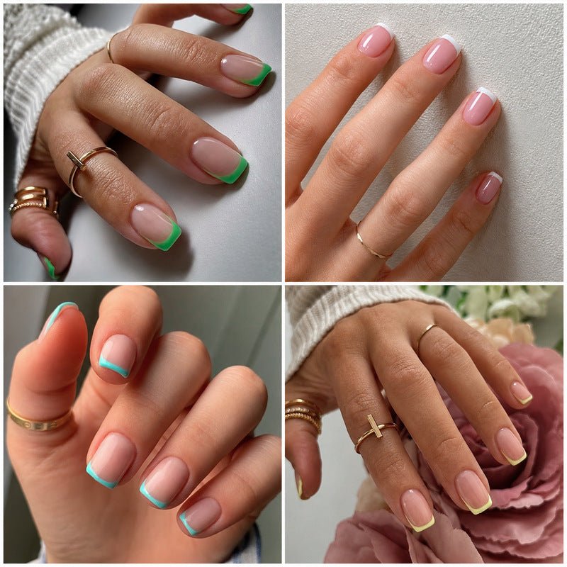 Acrylic nail set with colorful gradients Kalsten