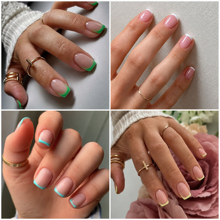 Acrylic nail set with colorful gradients Kalsten
