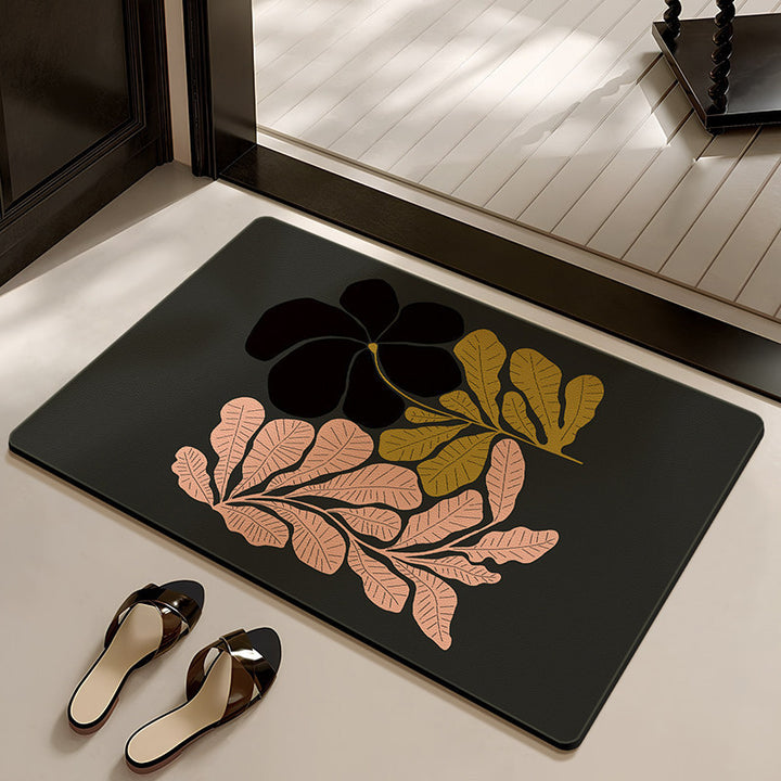 Stylish Floral-Themed Bathroom Mat