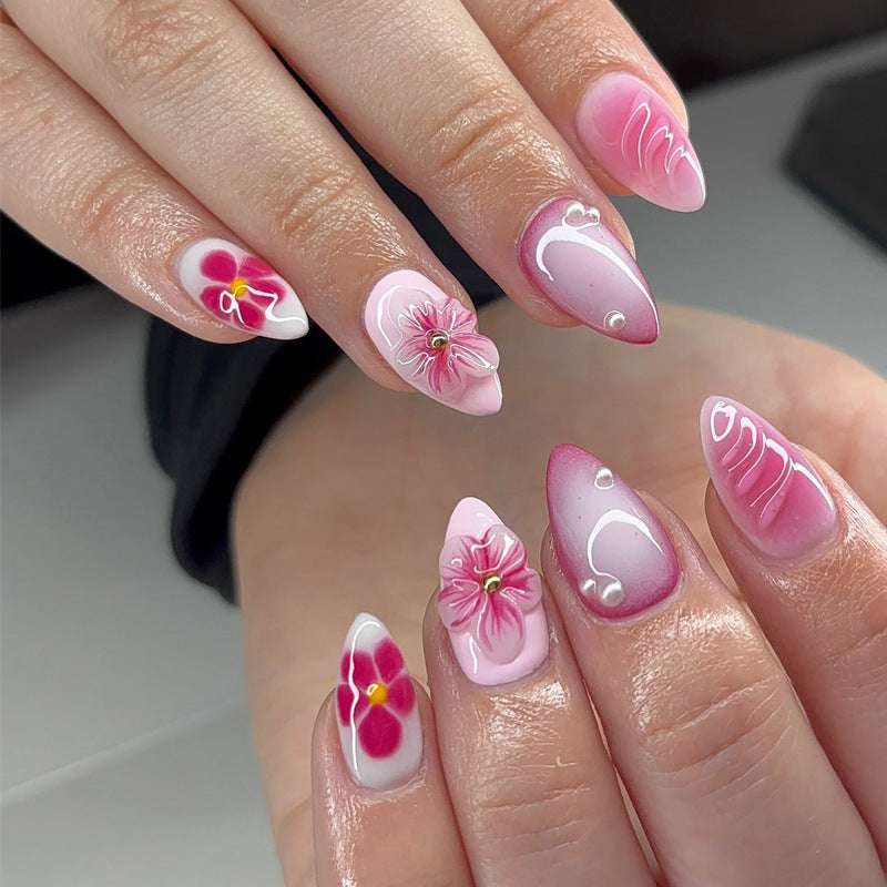 Artistic Floral Stiletto Press-On Nails Set Kalsten