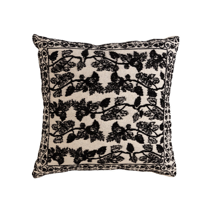 Decorative cushion cover made of jacquard with floral pattern