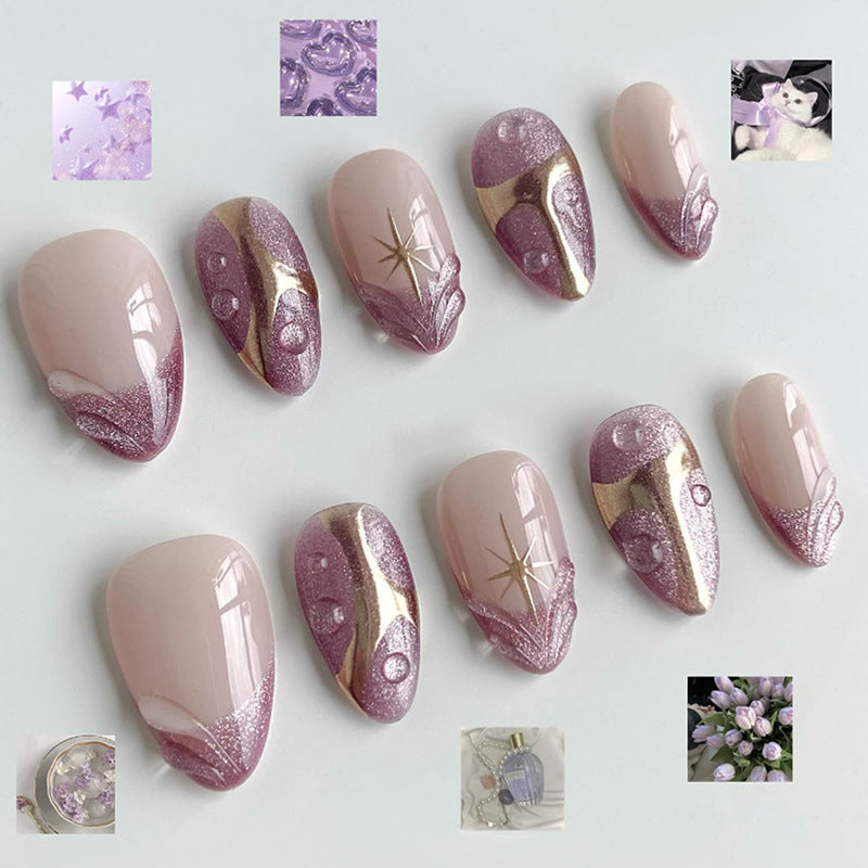 Artificial nail set with glamorous tip accents Kalsten