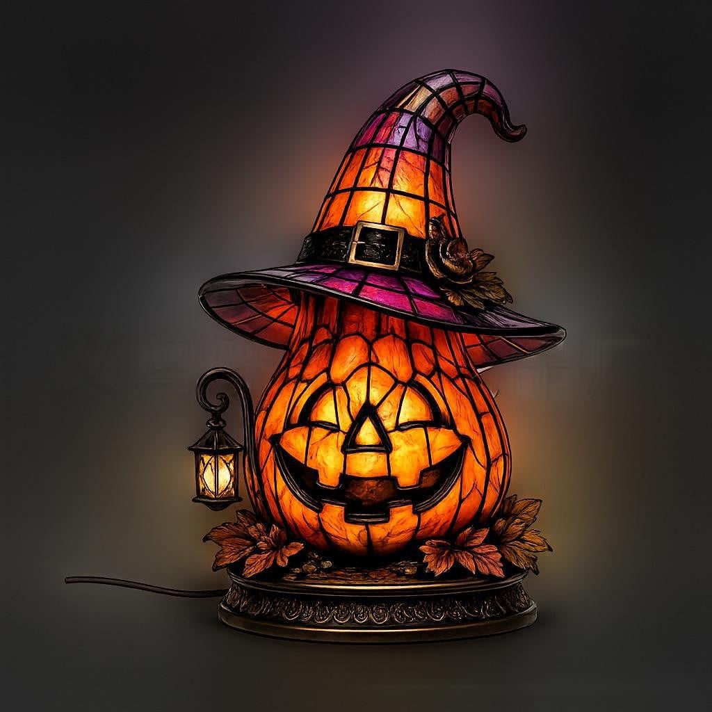 Halloween-Themed Witch Hat Table Lamp Kalsten