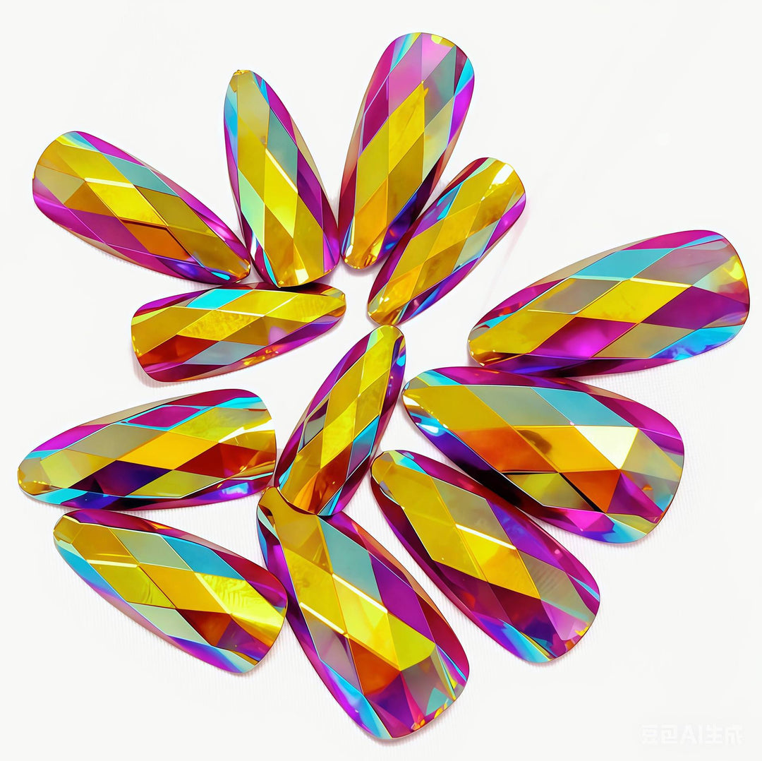 Decorative Faceted Press-On Nail Tips Kalsten