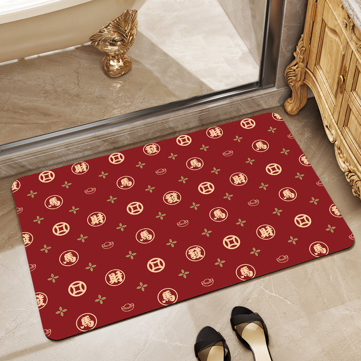 Playful Horse-Themed Memory Foam Bath Mat Kalsten