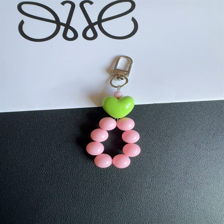Charming Heart-Shaped Beaded Keychain Kalsten