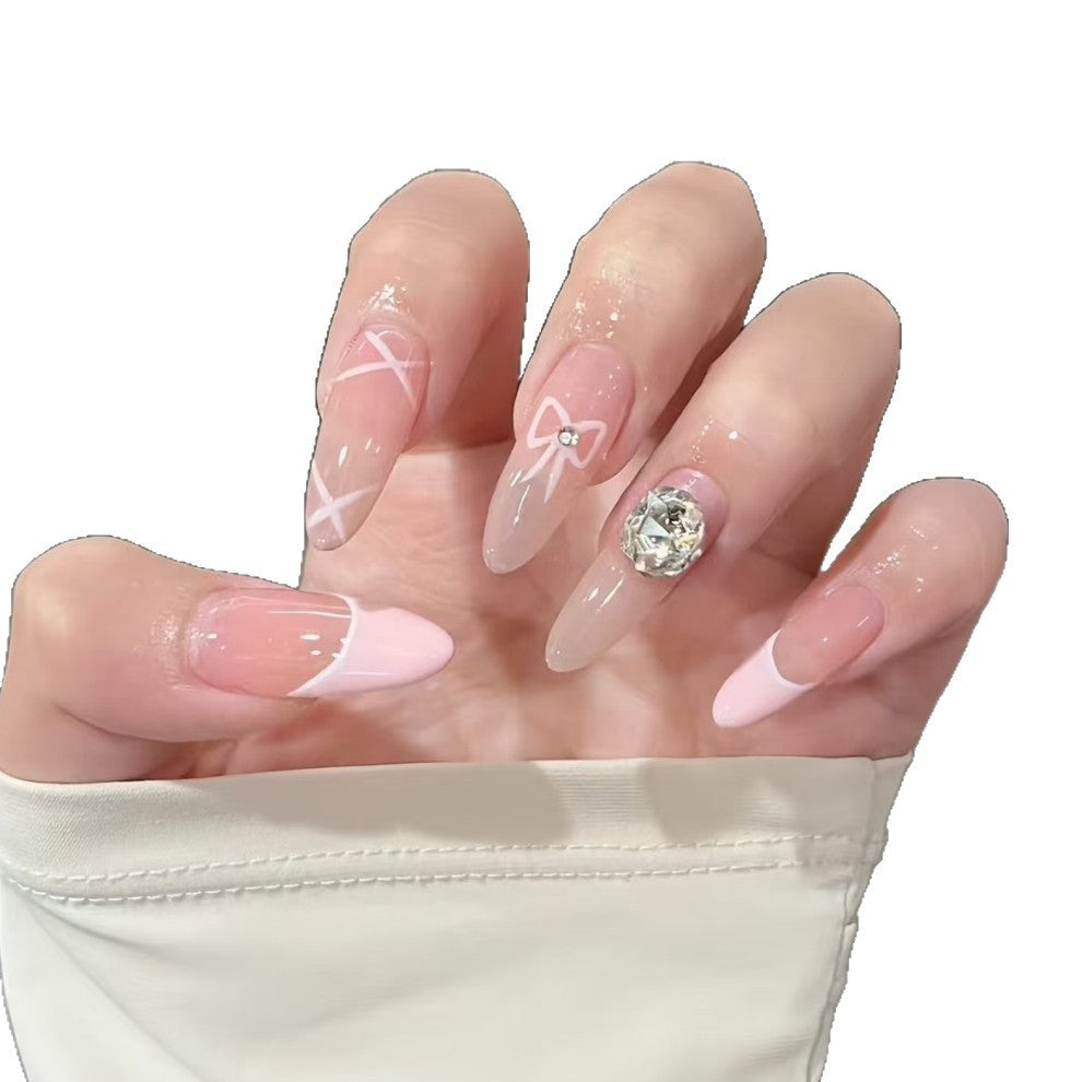 Artistic Press-On Nail Set with Floral and Heart Designs Kalsten