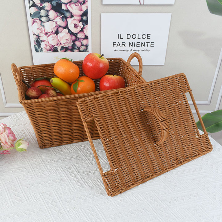 Handcrafted Woven Storage Basket with Lid Kalsten