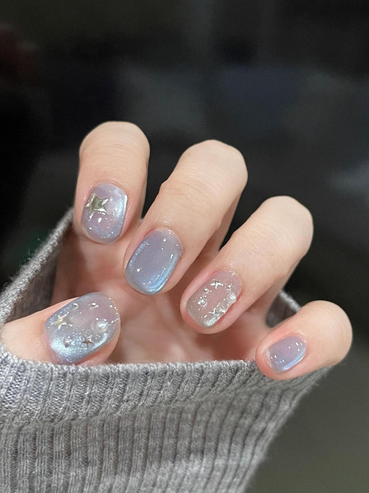 Artificial nails with shimmering star design Kalsten