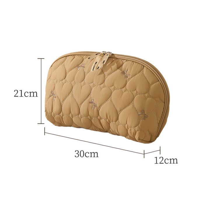 Heart-Quilted Makeup Pouch Kalsten