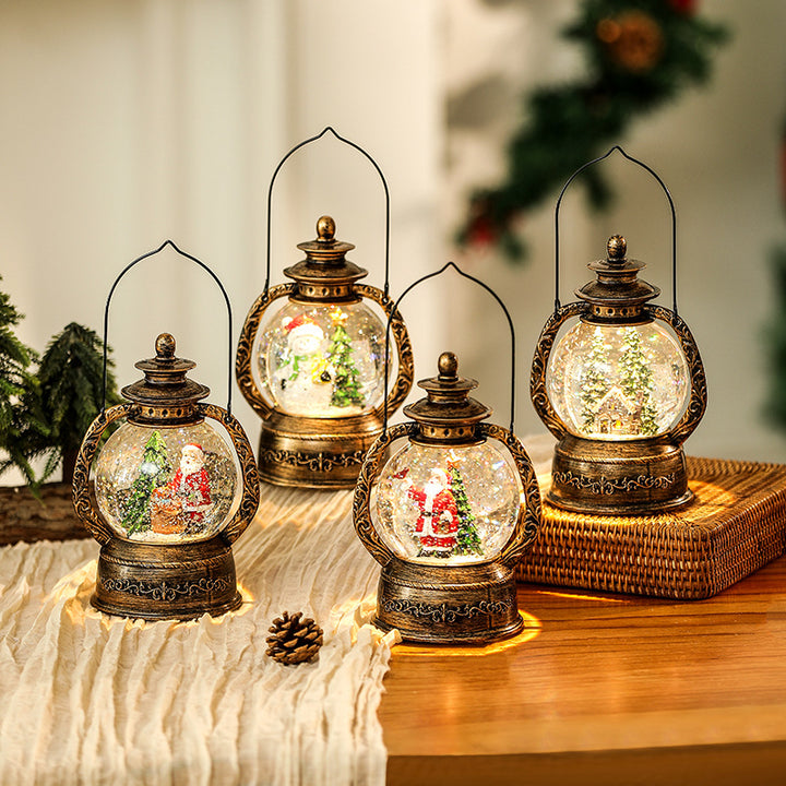 Nostalgic Christmas lantern with snow globe Kalsten