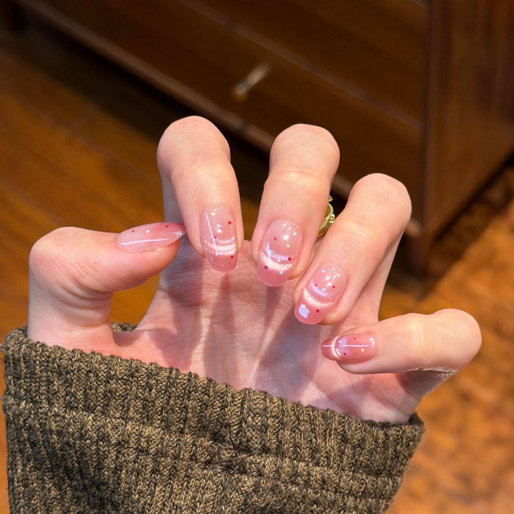 Artificial nails with glamorous glitter effect Kalsten