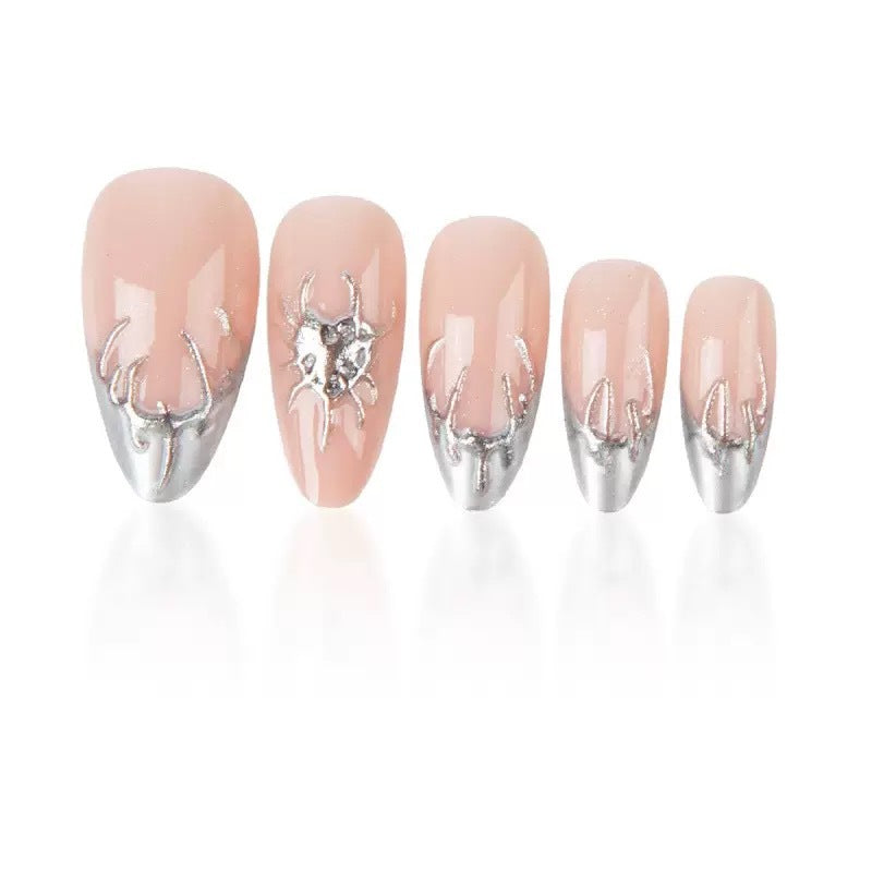 Creative Nail Art with Stylish Metallic Finish Kalsten