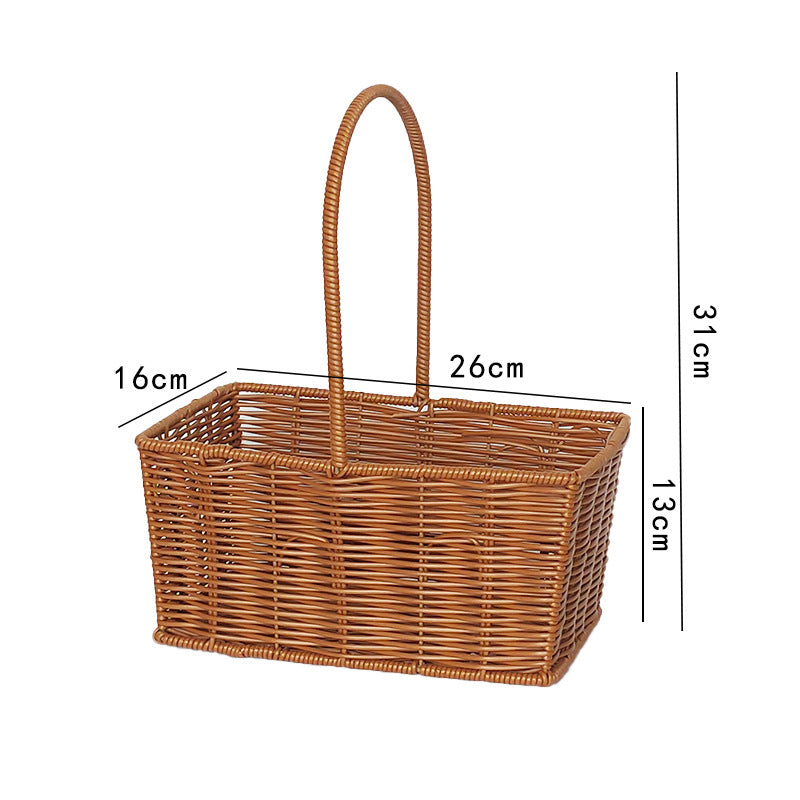 Handcrafted Wicker Storage Basket with Handle Kalsten