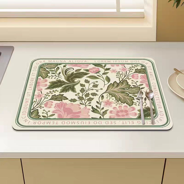 Floral Decorative Kitchen Mat Kalsten
