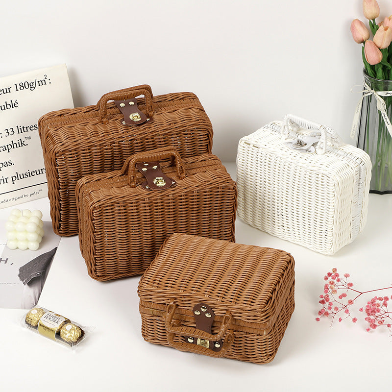 Rustic Woven Storage Basket Kalsten