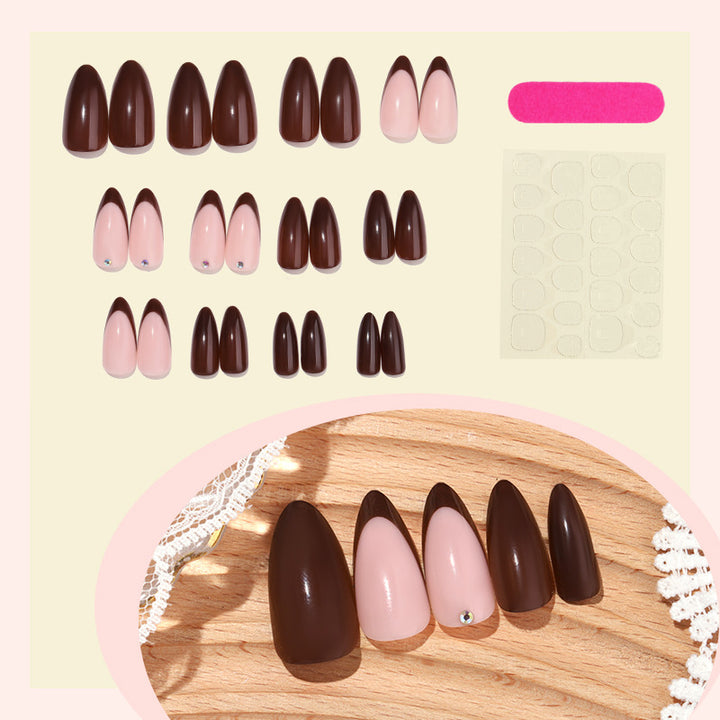 Press-On Nail Art Set with Elegant French Tips Kalsten