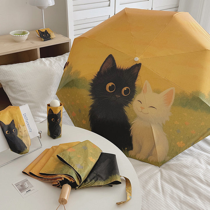 Women's Automatic Umbrella with Unique Cat Design Kalsten