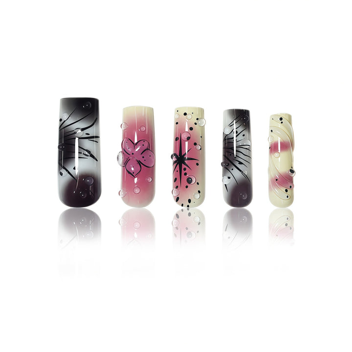 Artistic Ombre Floral Press-On Nail Extensions Kalsten