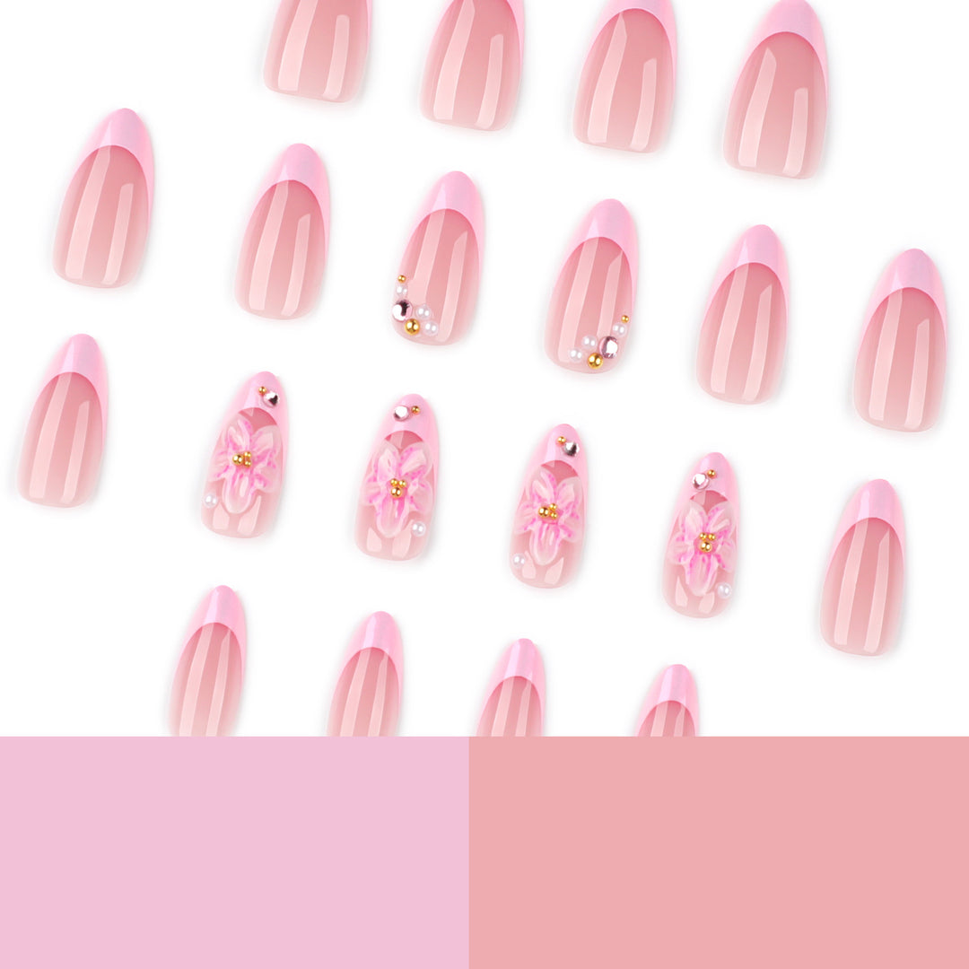 Artful Nail Extensions with Elegant Floral Design Kalsten