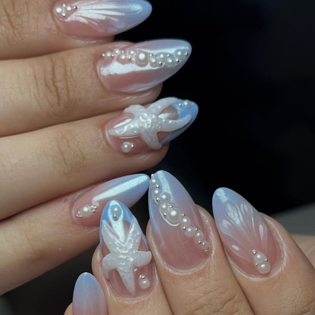 Elegant Beaded Acrylic Nail Art Kalsten