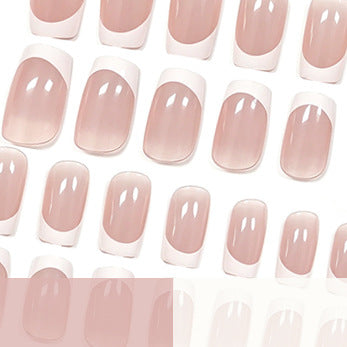 Classic French Tip Acrylic Nail Set Kalsten